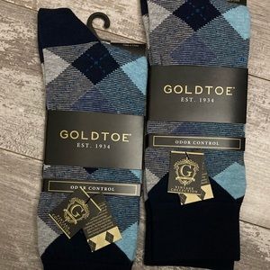 NWT 2 Gold Toe Vintage Collection Designer Dress Socks